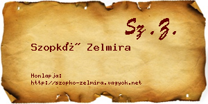 Szopkó Zelmira névjegykártya